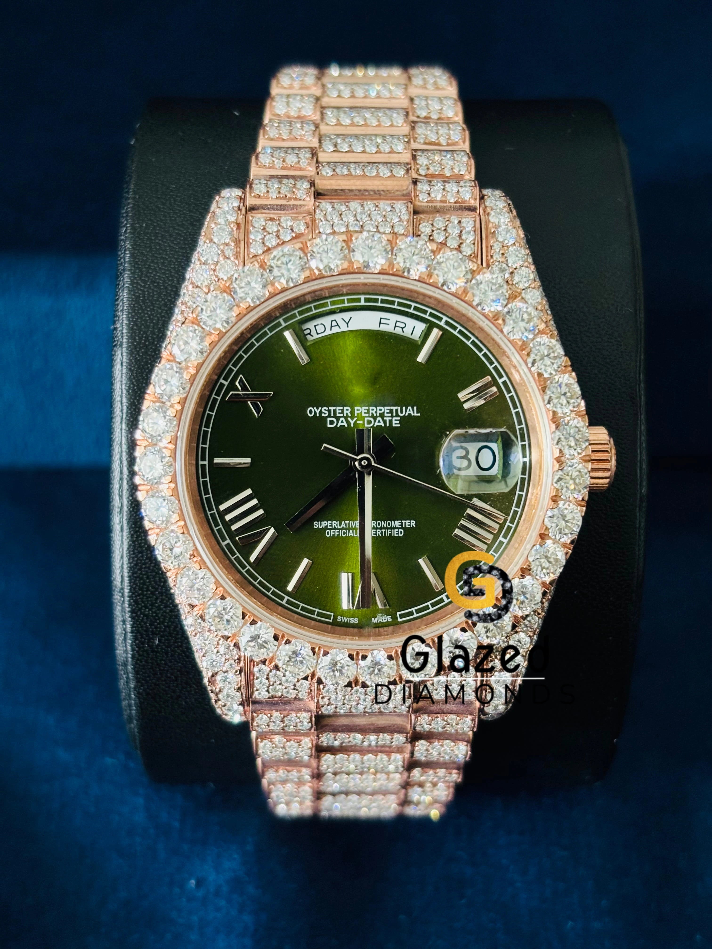 Roman Number Iced Out Moissanite Hip Hip Watch