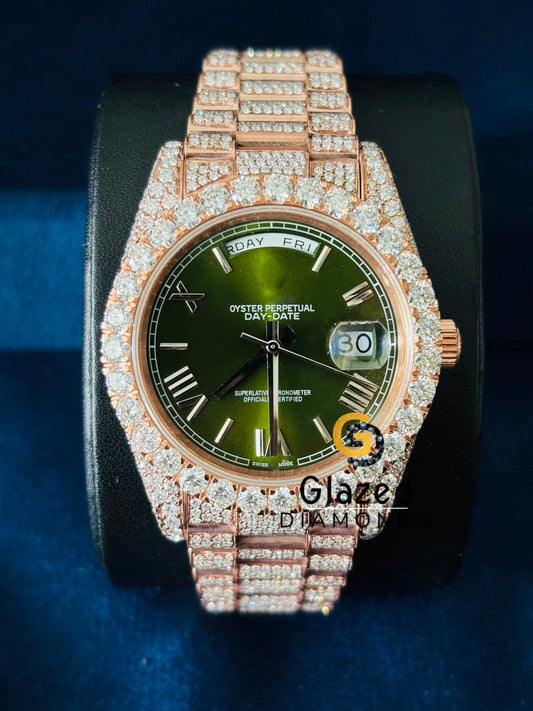 Roman Number Iced Out Moissanite Hip Hip Watch