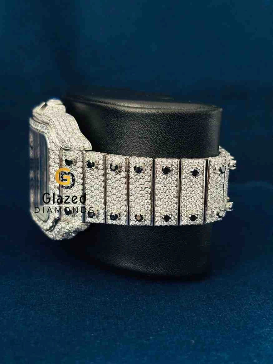 Roman Number Iced Out Moissanite Watch For Him