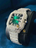 Roman Number Iced Out Moissanite Watch