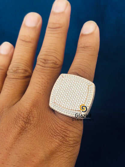 Rose Gold Fully Studded Moissanite Hip Hop Ring
