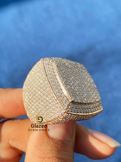 Rose Gold Iced Out Rings for Men