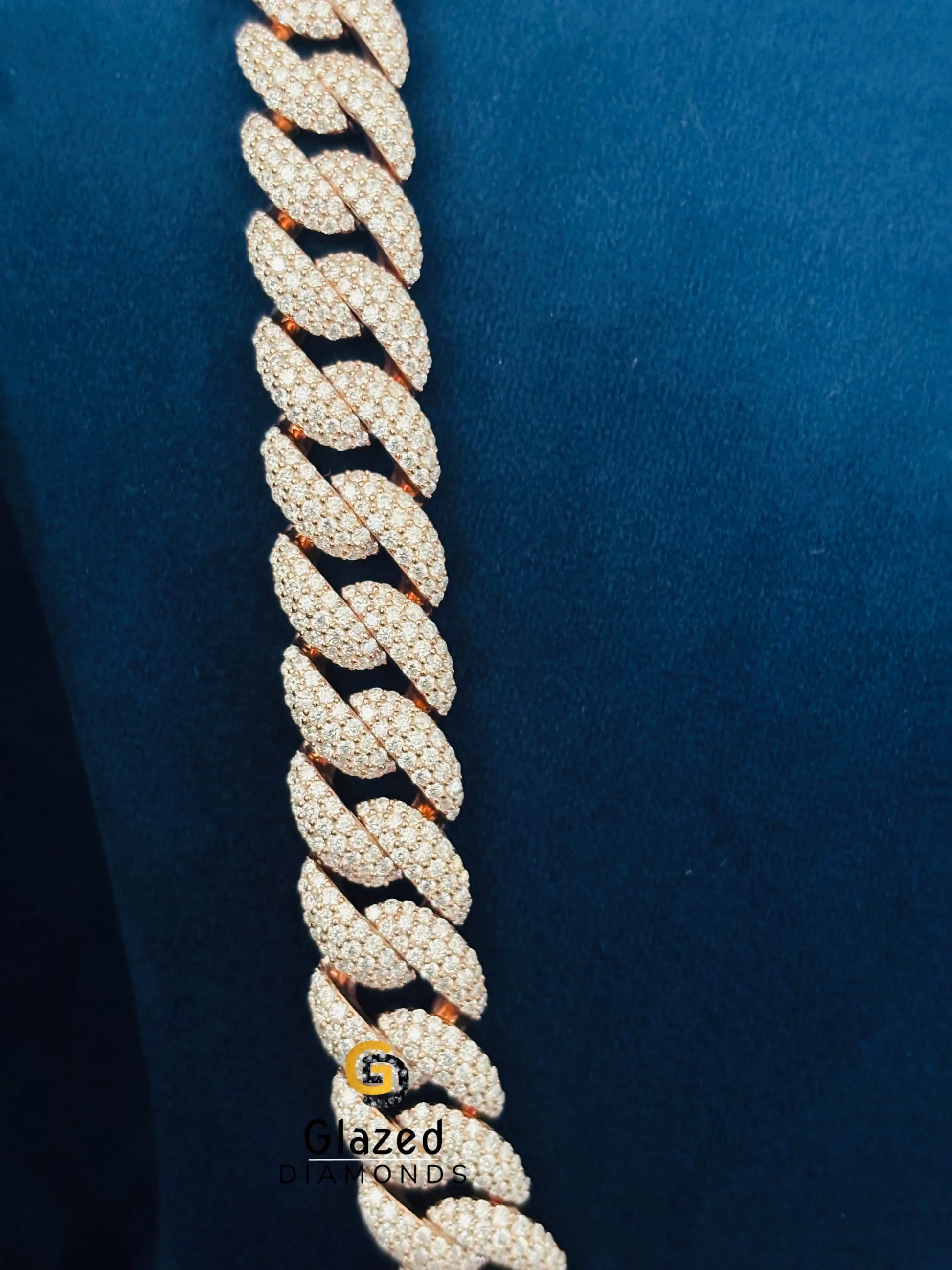 Rose Gold Plated Cuban Link Rapper Chain For Men