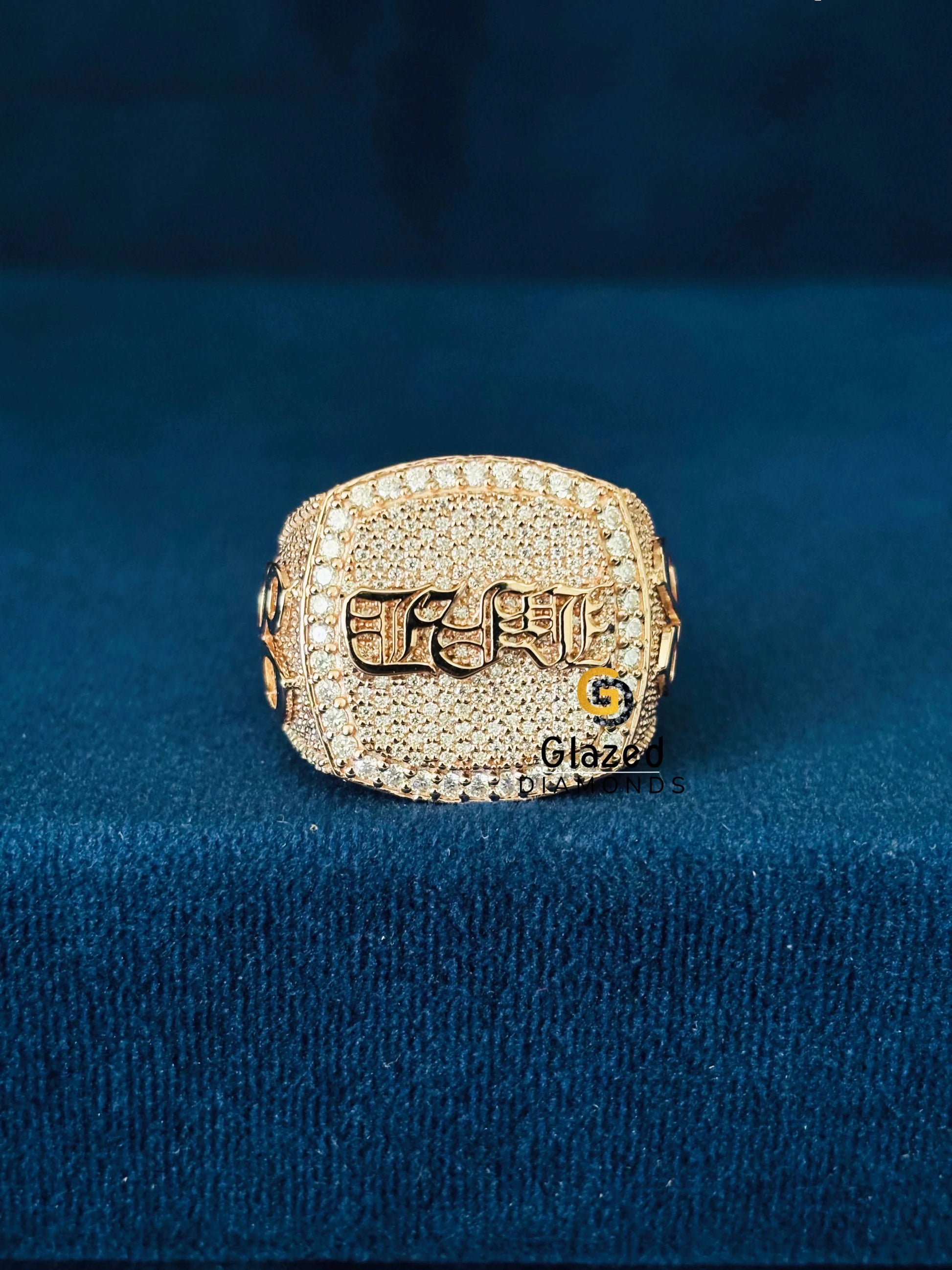 Rose Gold Plated Moissanite Hip Hop Ring