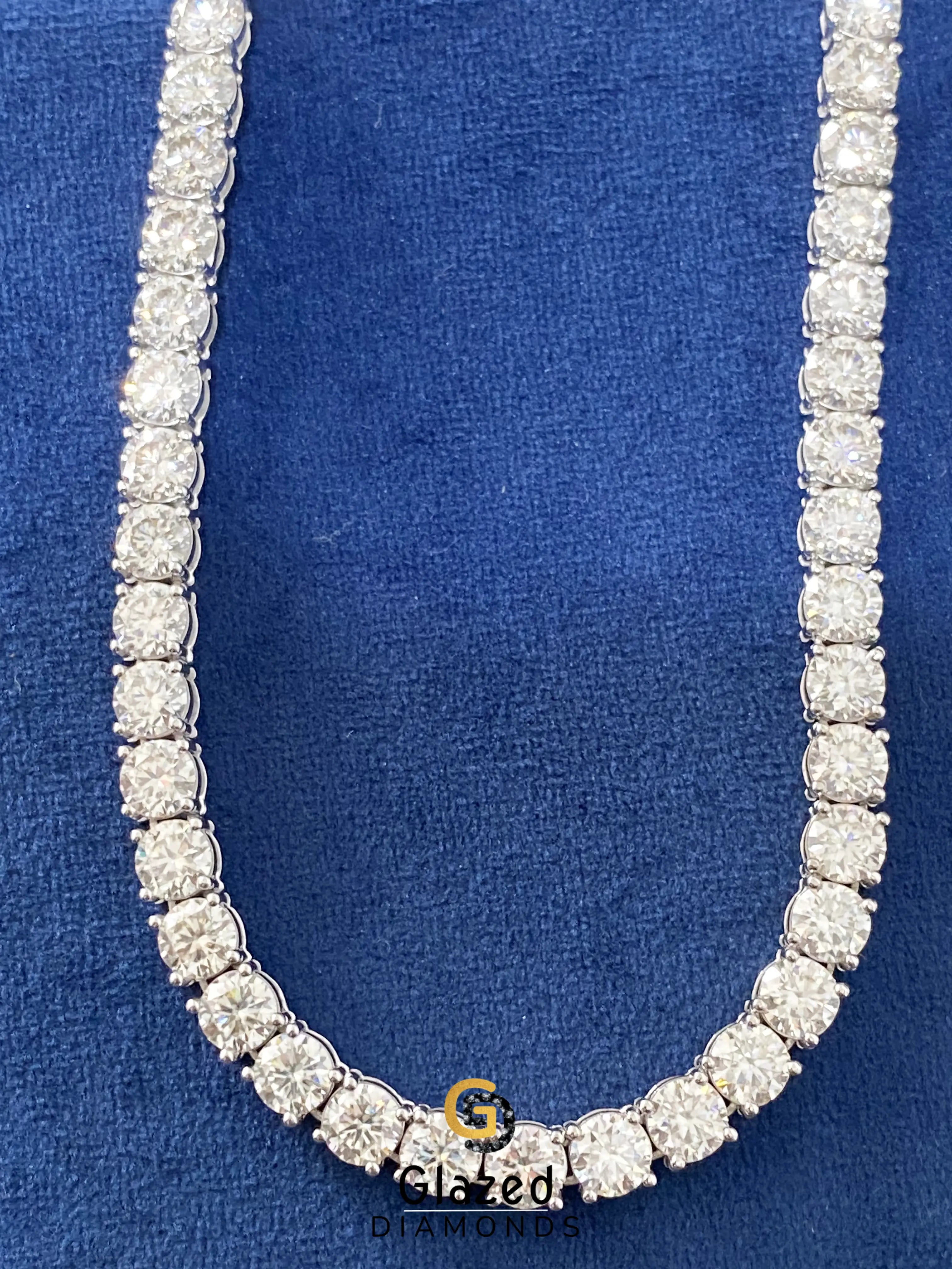 5MM Unisex Round Moissanite Tennis Chain Necklaces