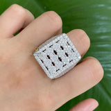 BIG Men's Iced Out Moissanite Large Square Pinky Ring