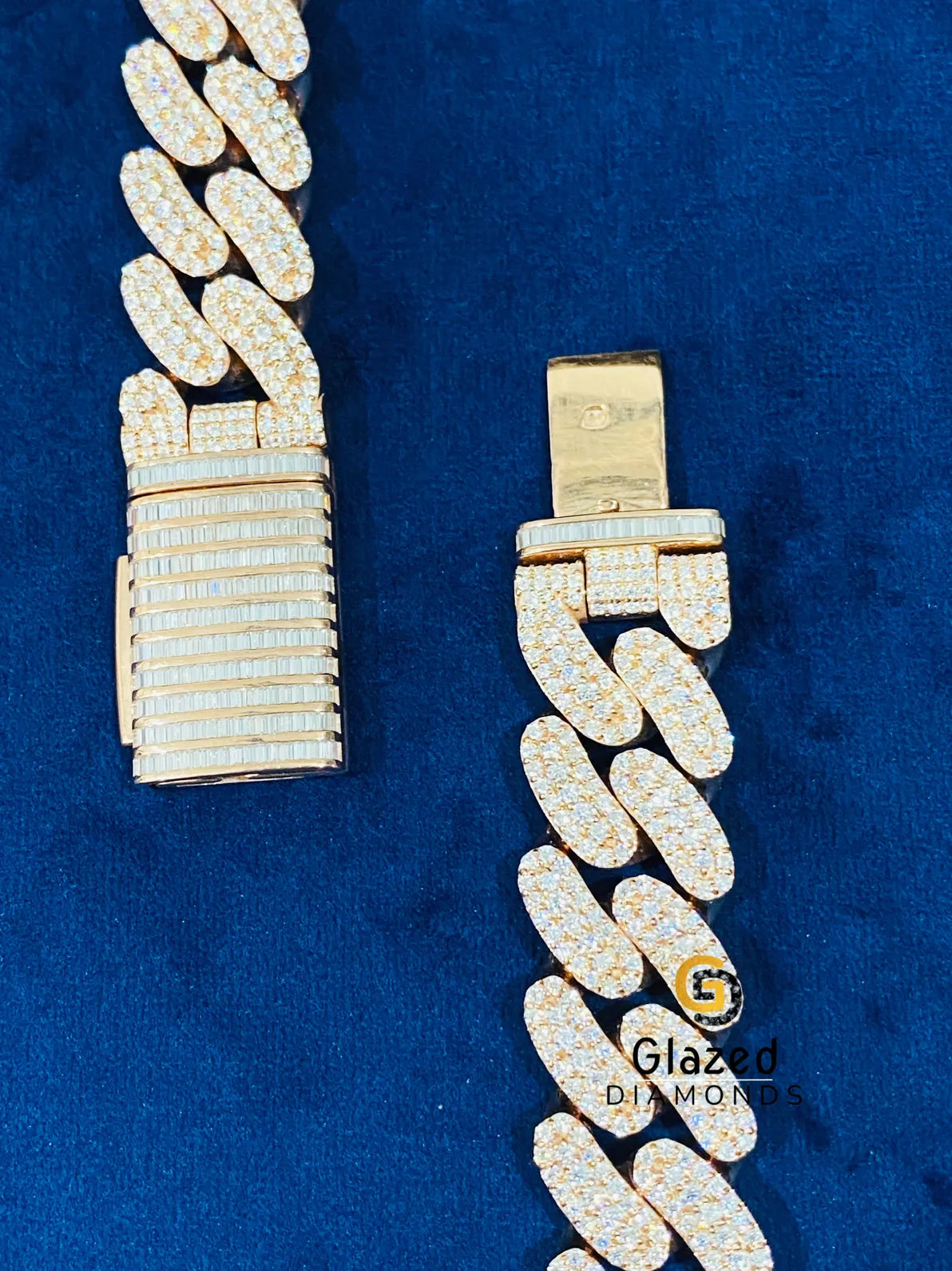 Round_Baguette Hip Hop Moissanite Cuban Link Chain