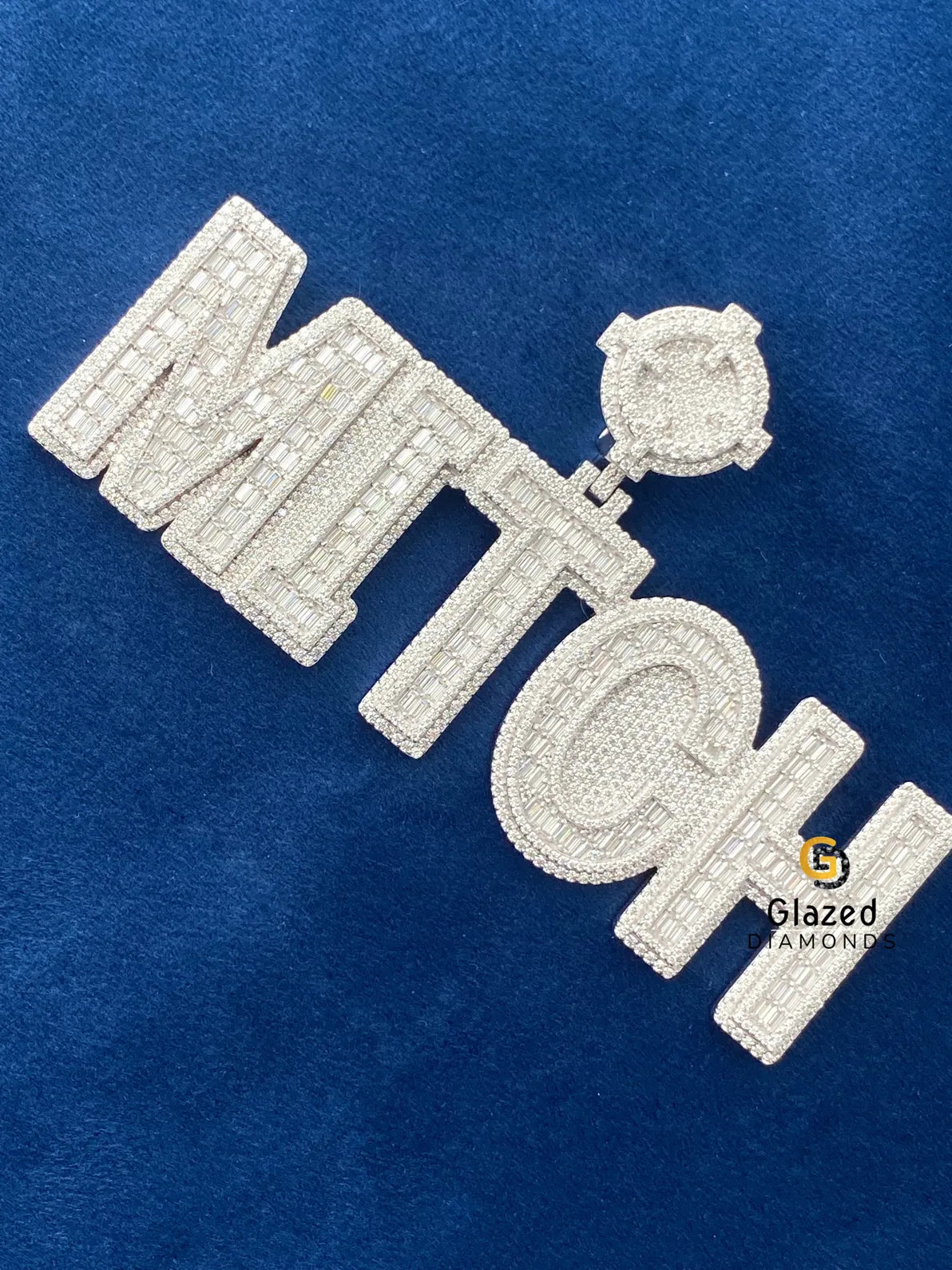 Round_Baguette VVS Moissanite Fully Iced Out Pendant