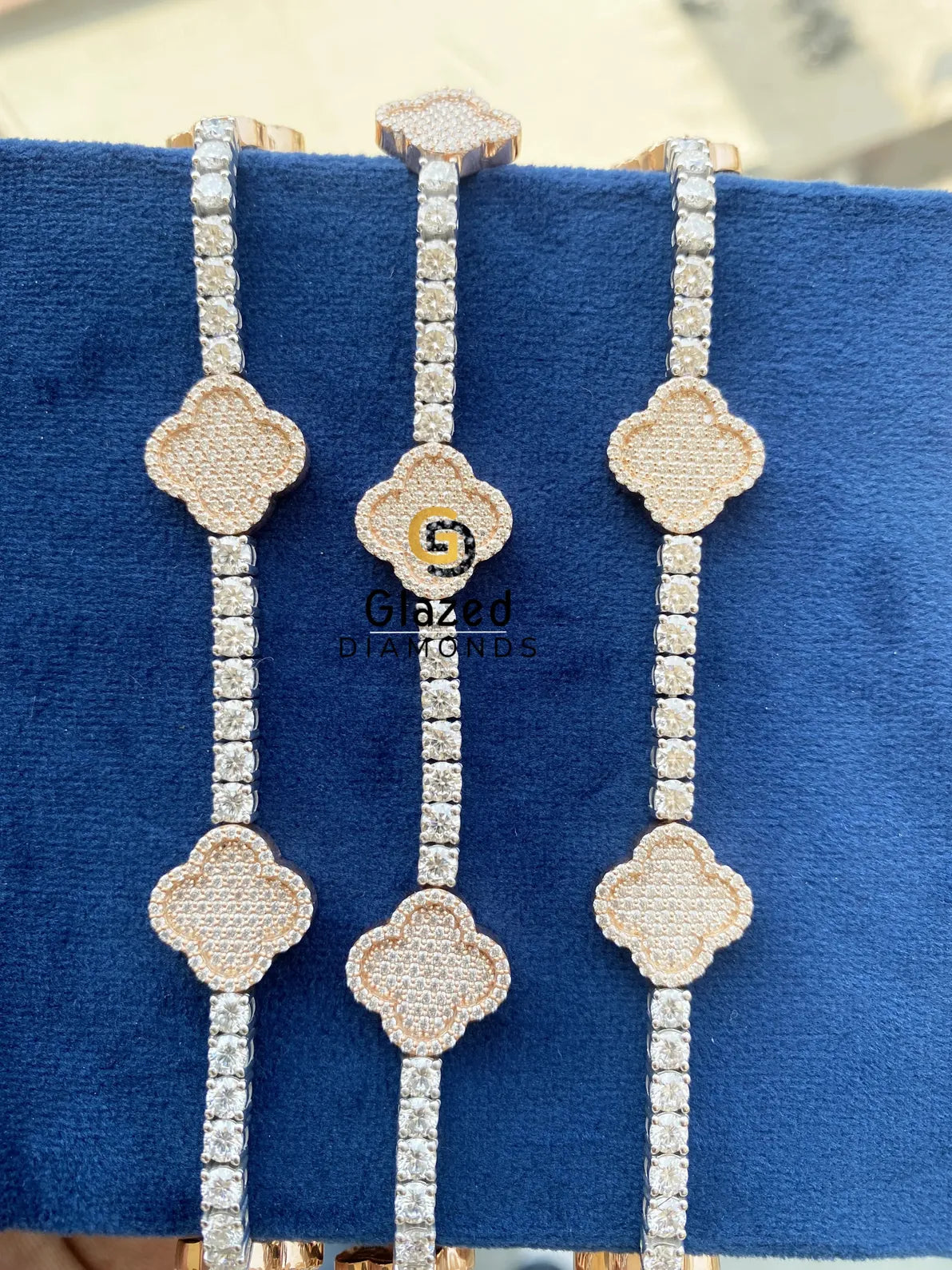 Round Brilliant Hip Hop Moissanite 925 Silver Bracelet