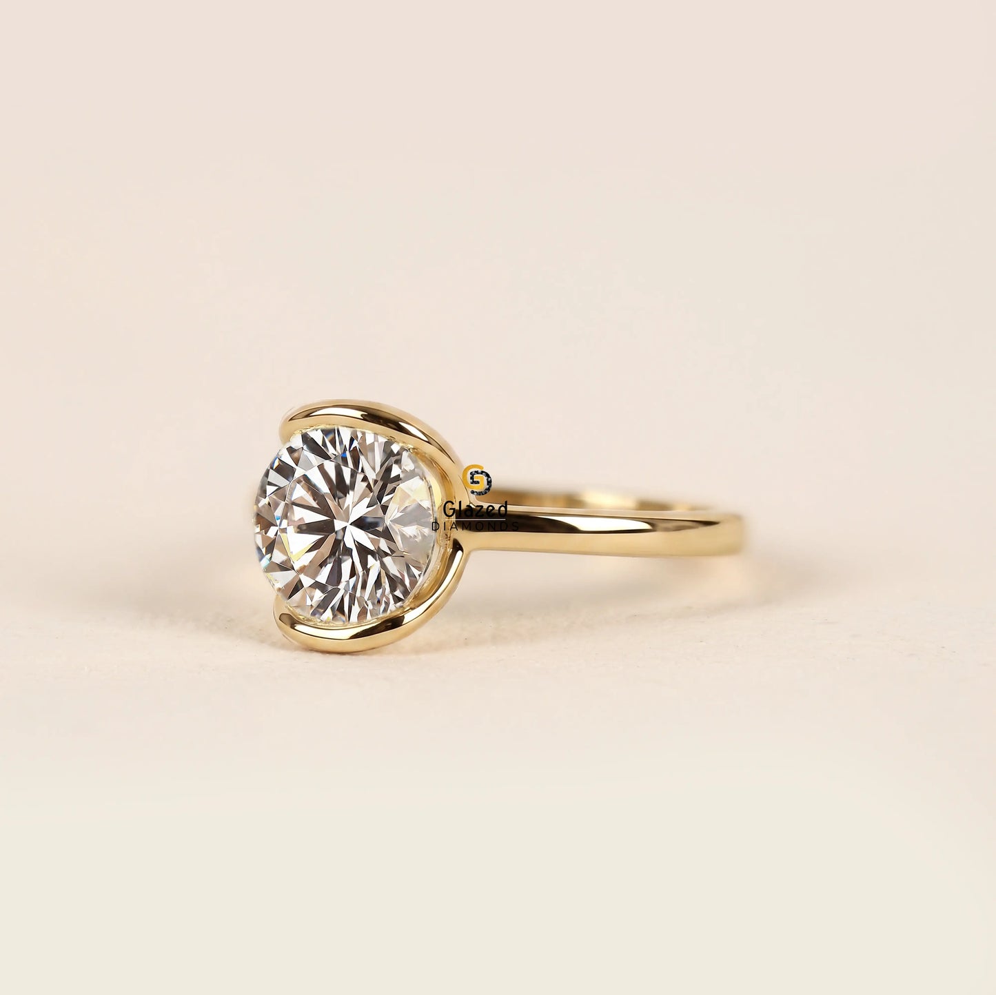 Round Cut Lab Diamond Wedding Ring For Women