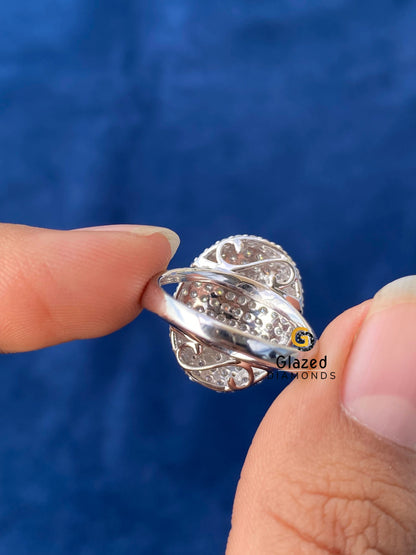 Round Cut Moissanite Bella Twilight Engagement Ring In 925 Silver 