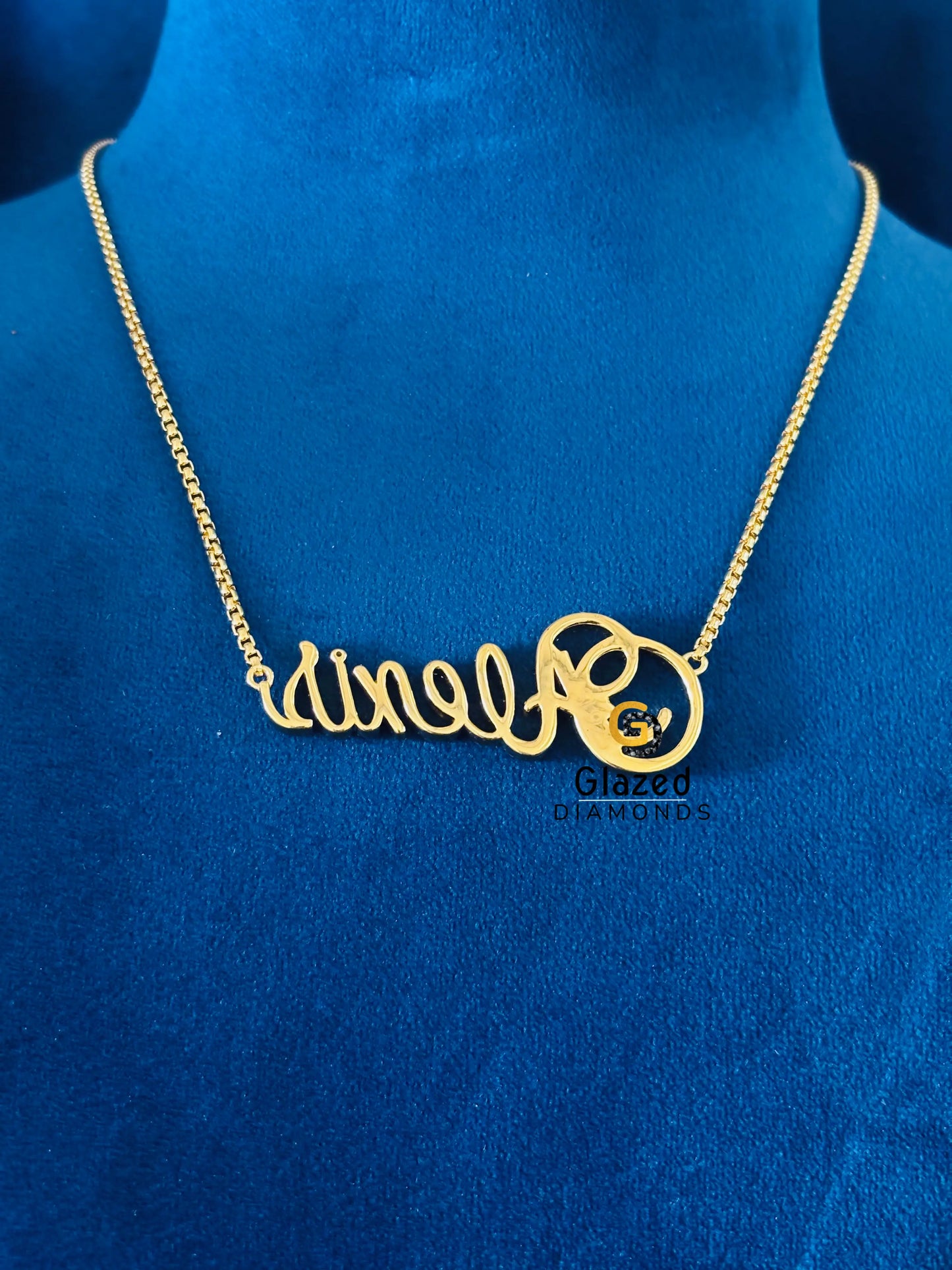 Round Cut Moissanite Custom Name Necklace925SterlingSilver