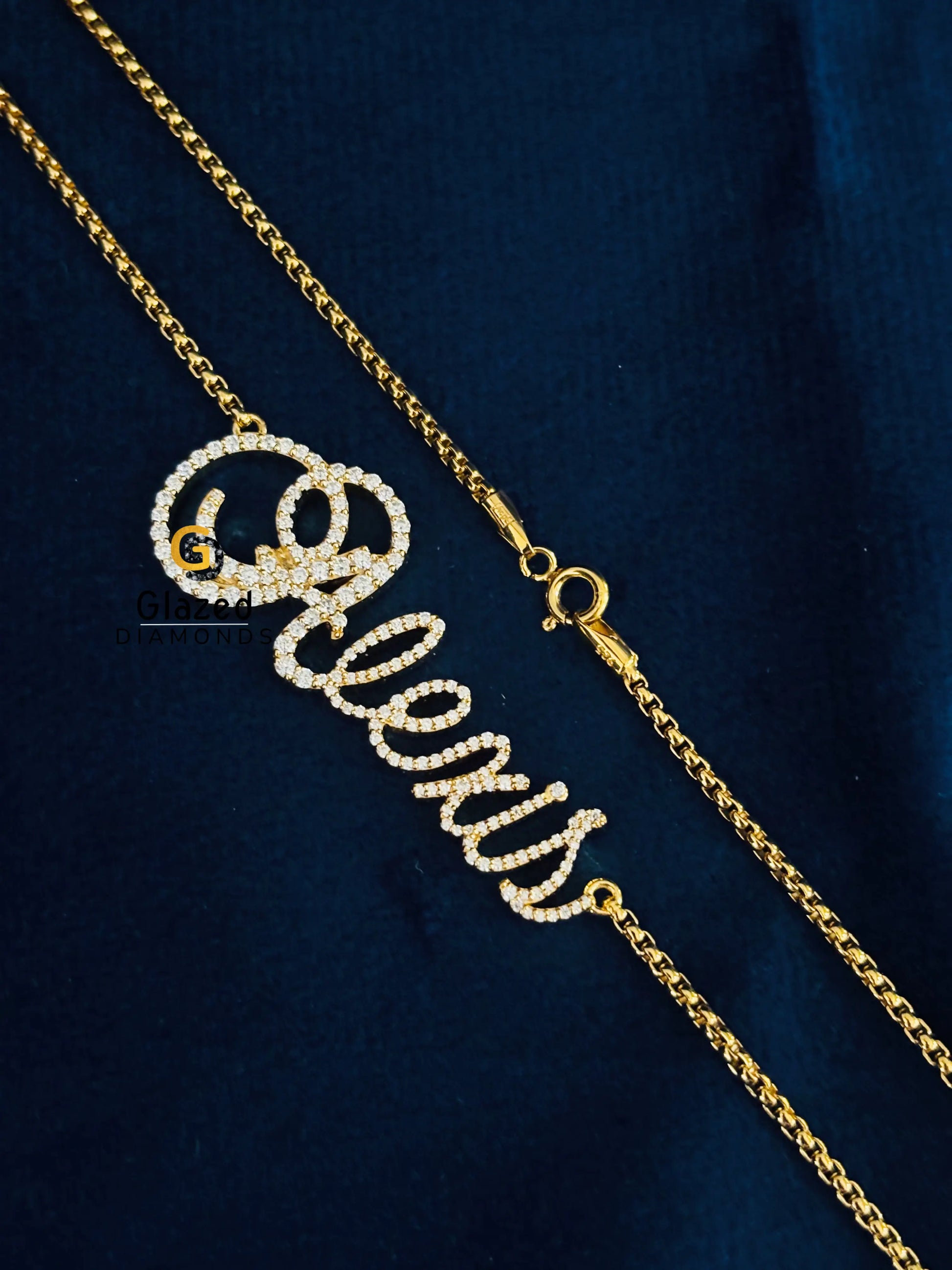 Round Cut Moissanite Custom Name Necklace For Her
