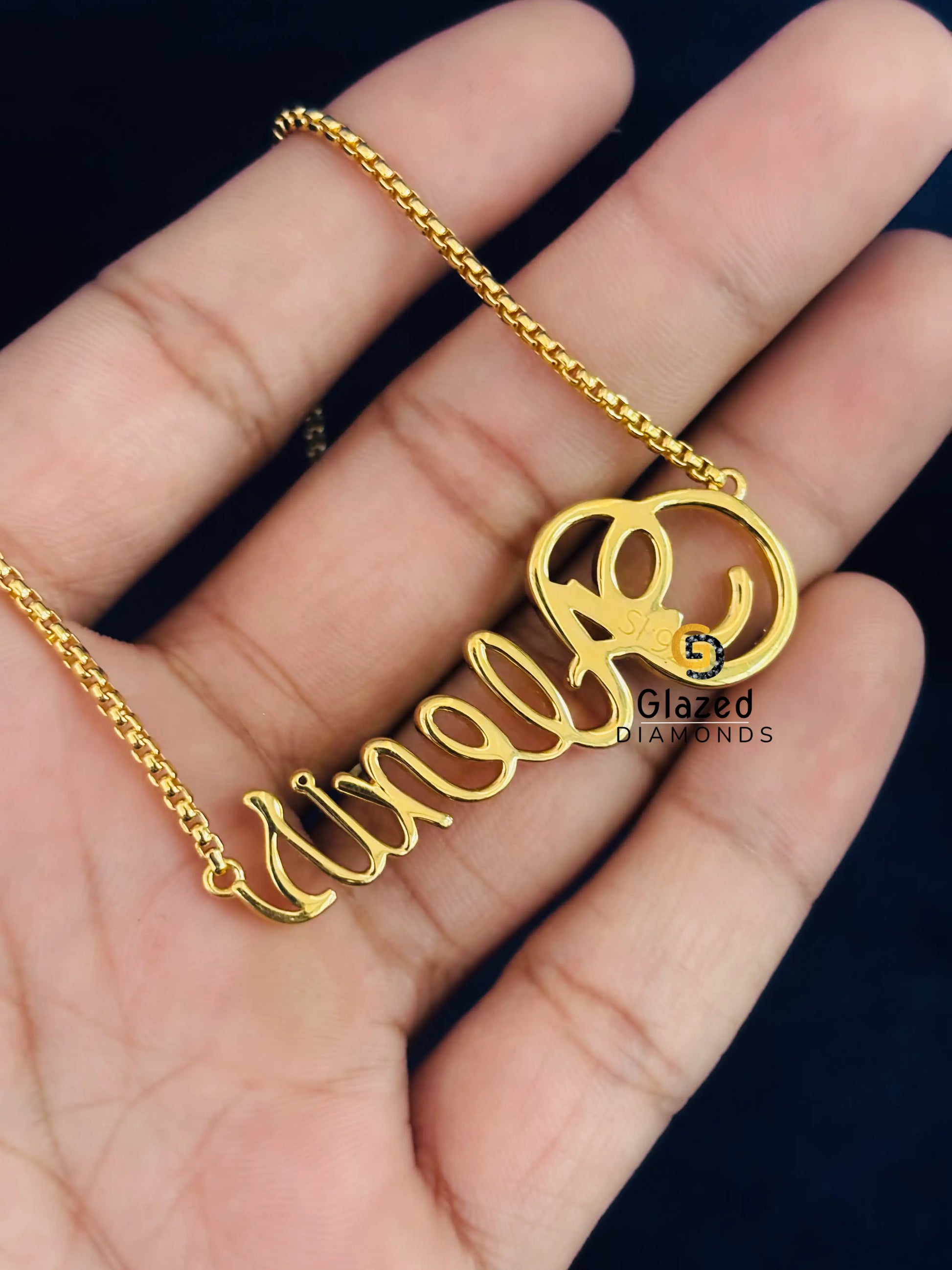 Round Cut Moissanite Name Necklace