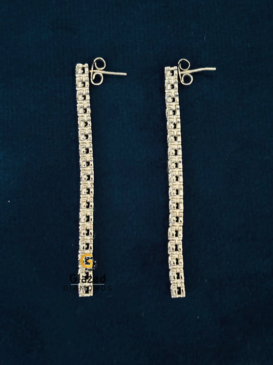 Round Cut Moissanite Tennis Earrings For Her