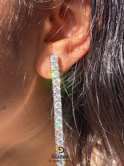 Round Cut VVS Moissanite Tennis Earrings