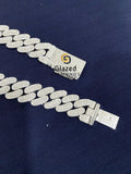 Round D Colorless Moissanite 15MM Cuban Link Hip Hop Chain