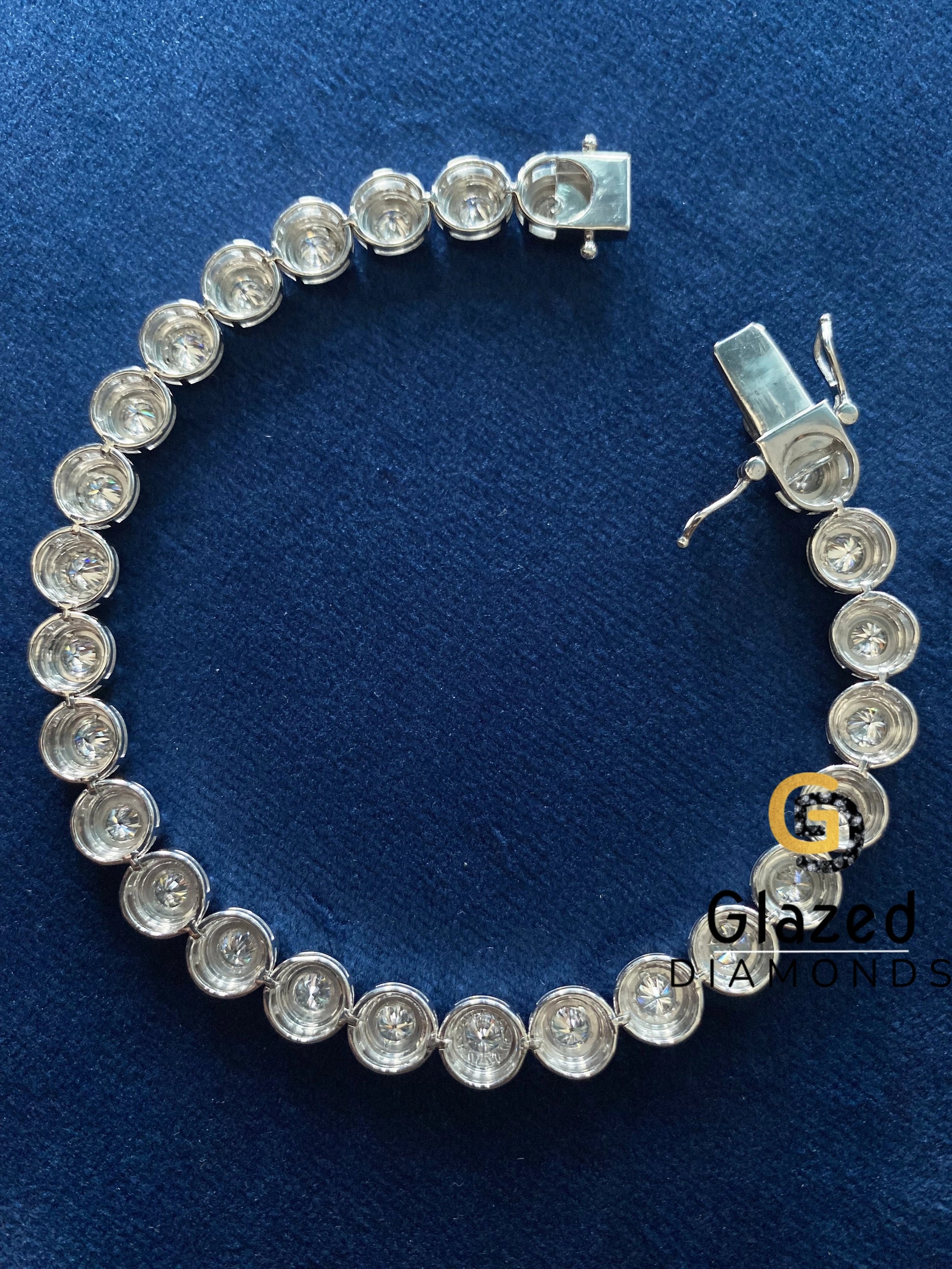 Round Diamond Bezel Set Moissanite Bracelet