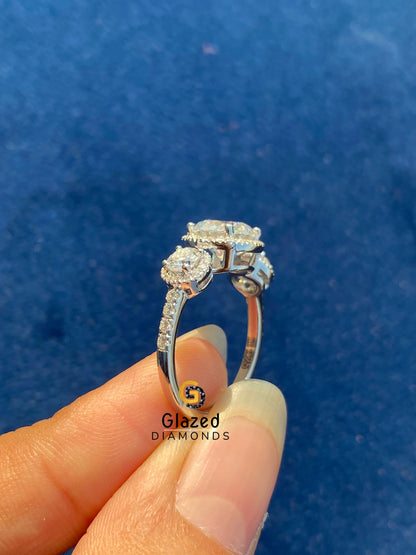 Round Halo Moissanite Ring