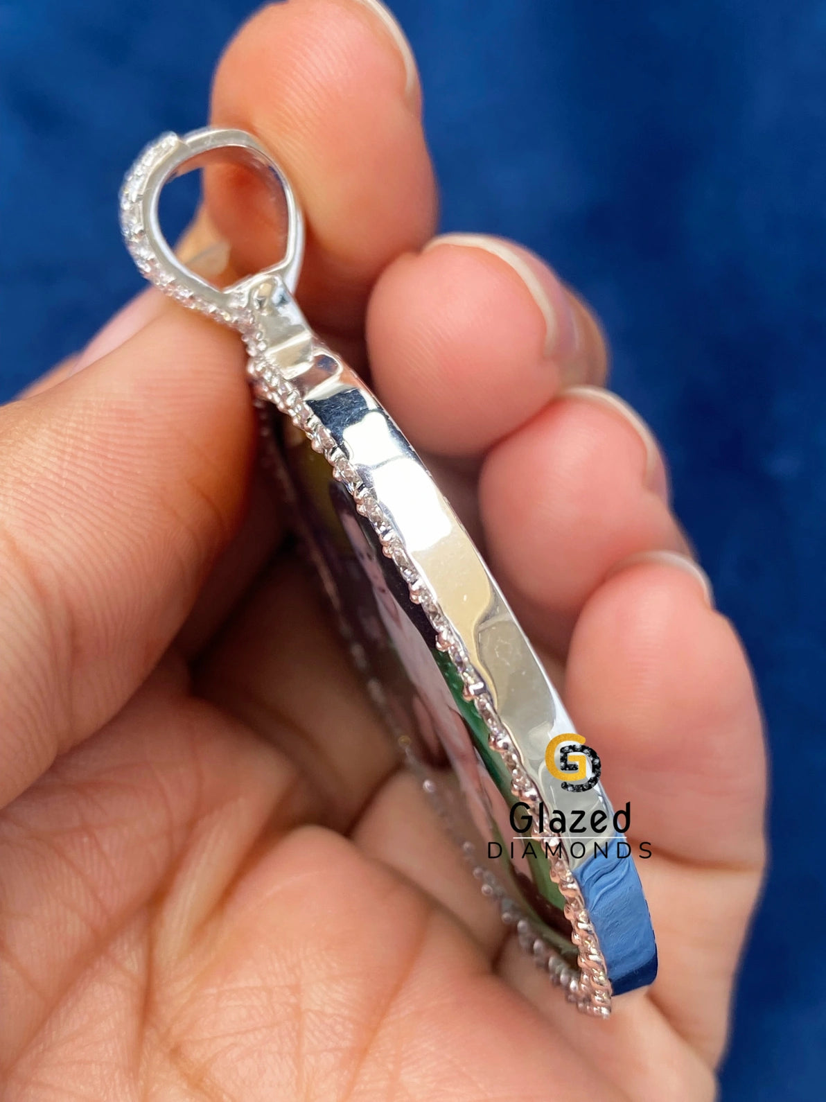 Round Moissanite 925 Silver 3D Custom Photo Pendant