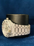 Round Moissanite Aerabic Dial Watch