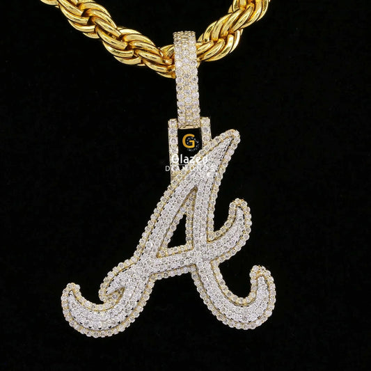 Round Moissanite Alphabet Letter Pendant
