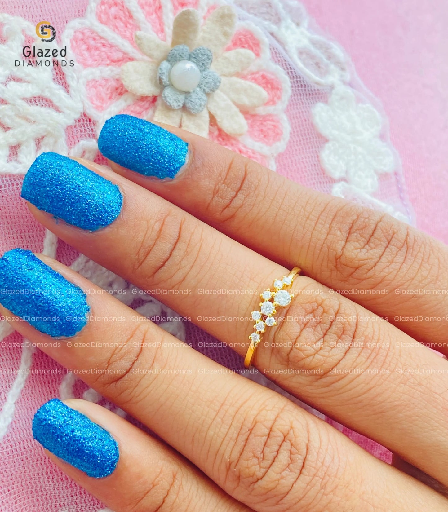 Round Moissanite Cluster Ring for Her