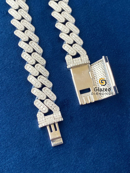 Round Moissanite Cuban Link Fully Iced Out Hip Hop Chain