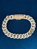 Round Moissanite Cuban Link Hip Hop Chain Bracelet