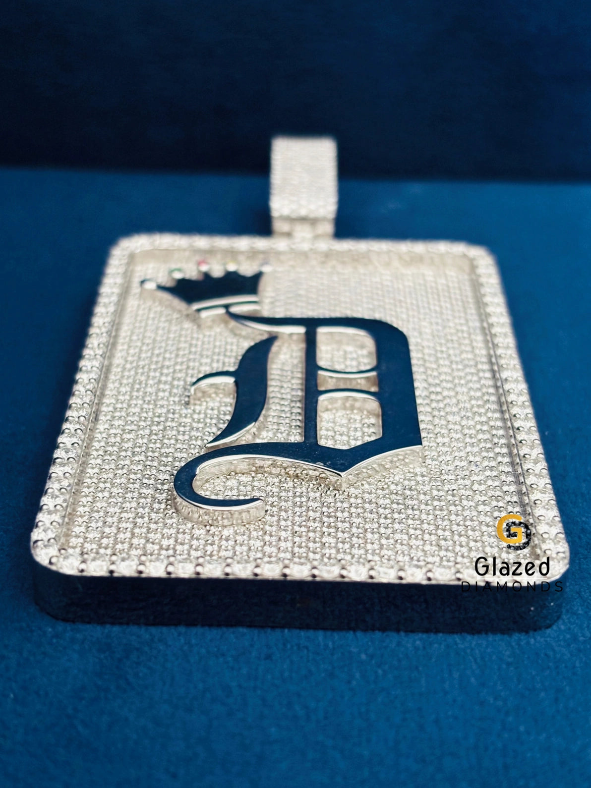 Round Moissanite Custom Letter Bust Down Pendant
