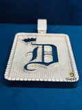 Round Moissanite Custom Letter Bust Down Pendant