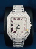 Round Moissanite D Colorless Diamond-Studded Watch