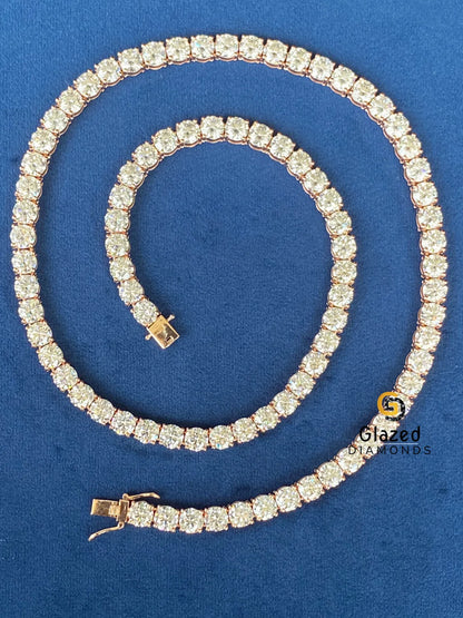 Round Moissanite D Colorless Tennis Link Hip Hop Chain