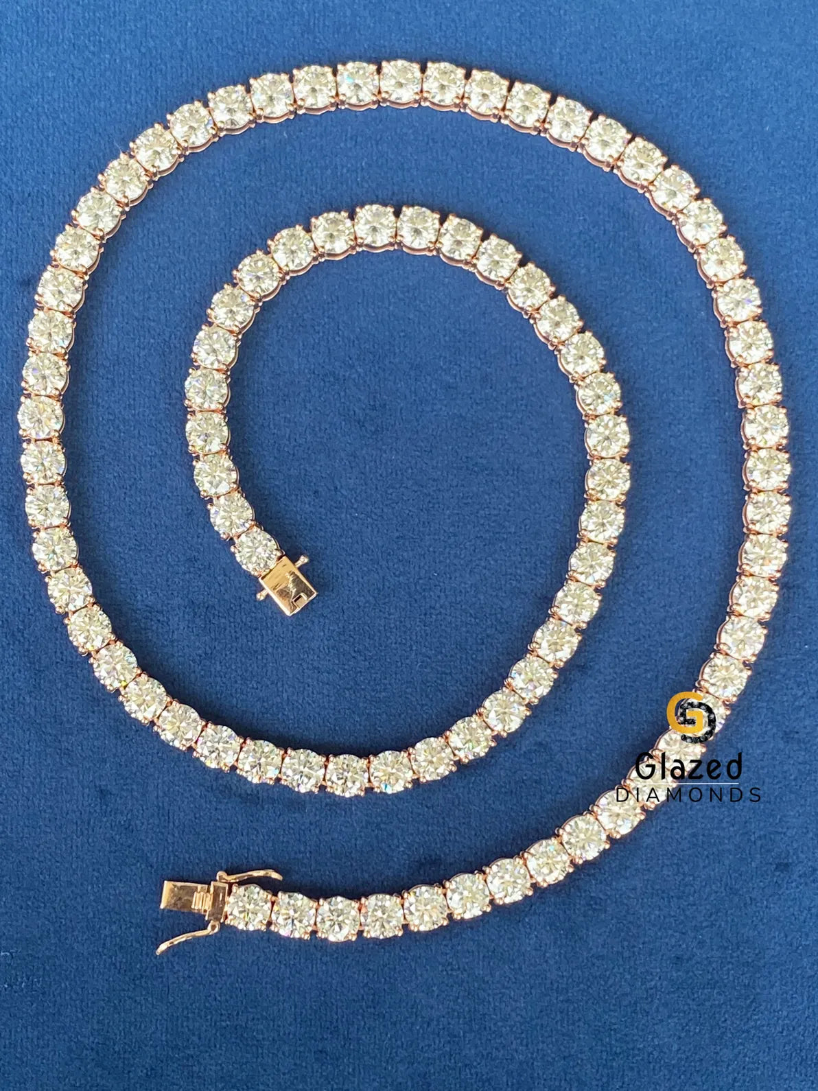 Round Moissanite D Colorless Tennis Link Hip Hop Chain