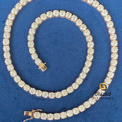 Round Moissanite D Colorless Tennis Link Hip Hop Chain