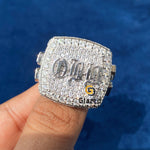 Round Moissanite Diamond Studded Custom Letter Hip Hop Ring