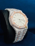 Round Moissanite Diamond Studded D Colorless Hip Hop Watch