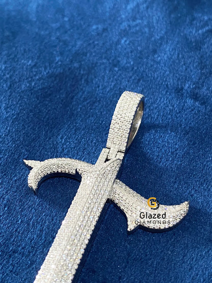 Round Moissanite Diamond Studded Initial Letter Hip Hop Pendant