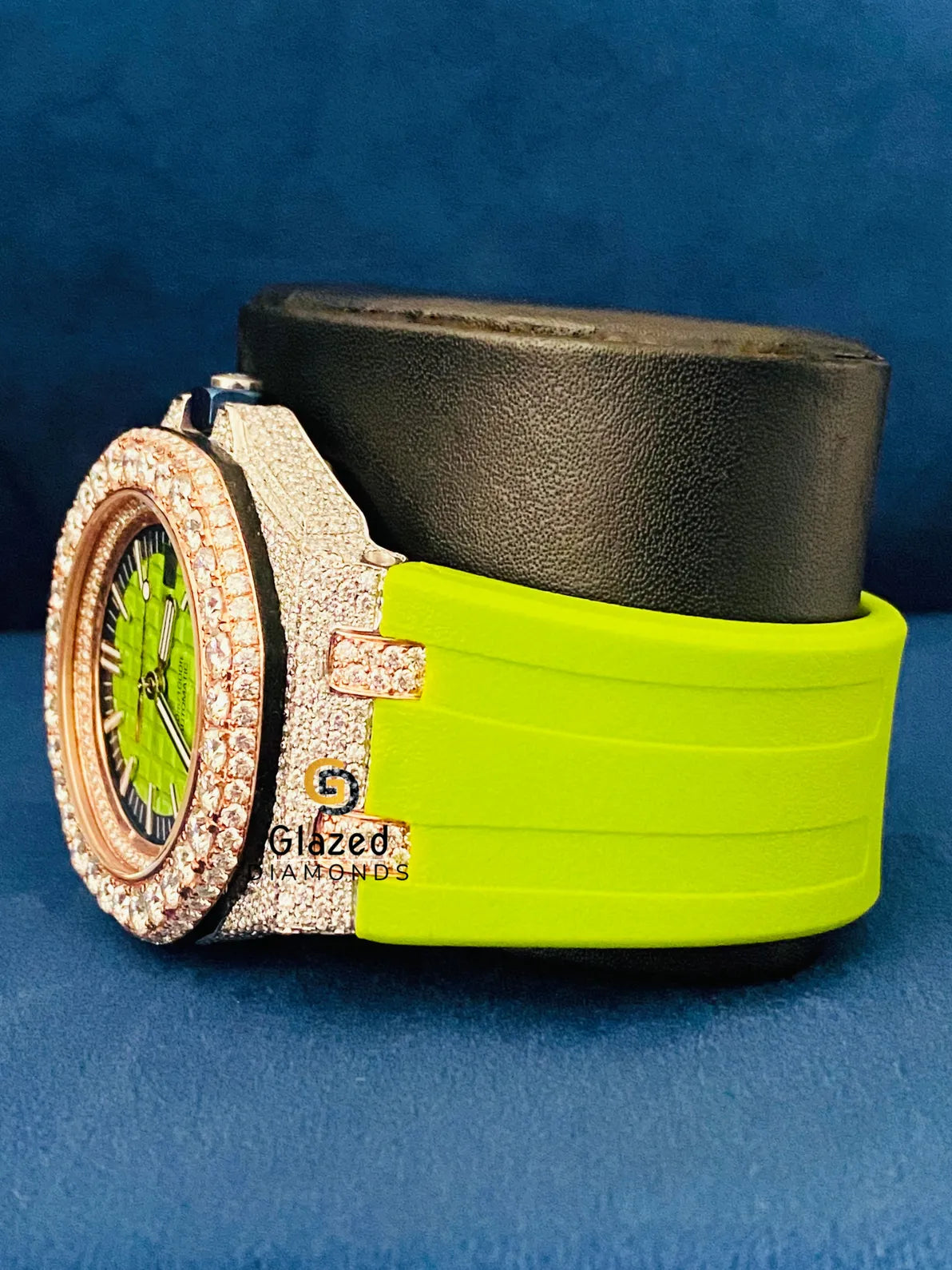 Round Moissanite Diamond Studded Two Tone Hip Hop Watch