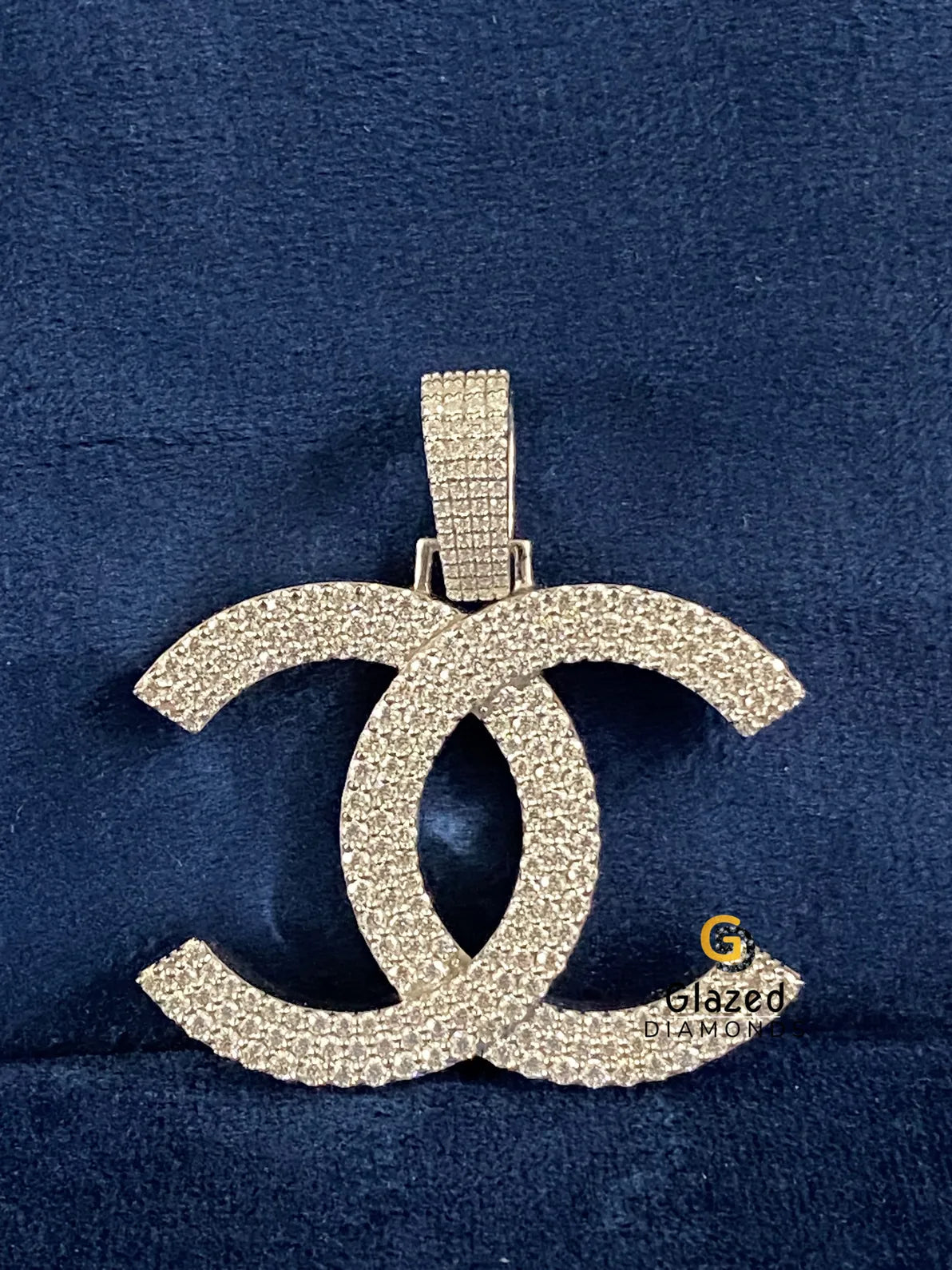 Round Moissanite Fully Iced Out Letter Pendant