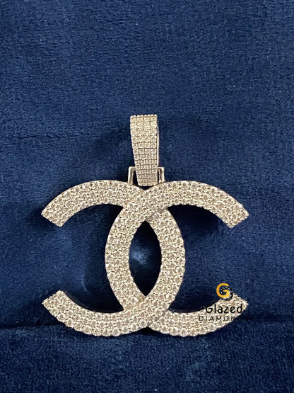 Round Moissanite Fully Iced Out Letter Pendant