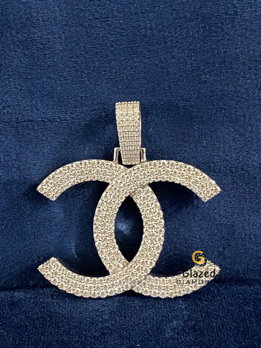 Round Moissanite Fully Iced Out Letter Pendant