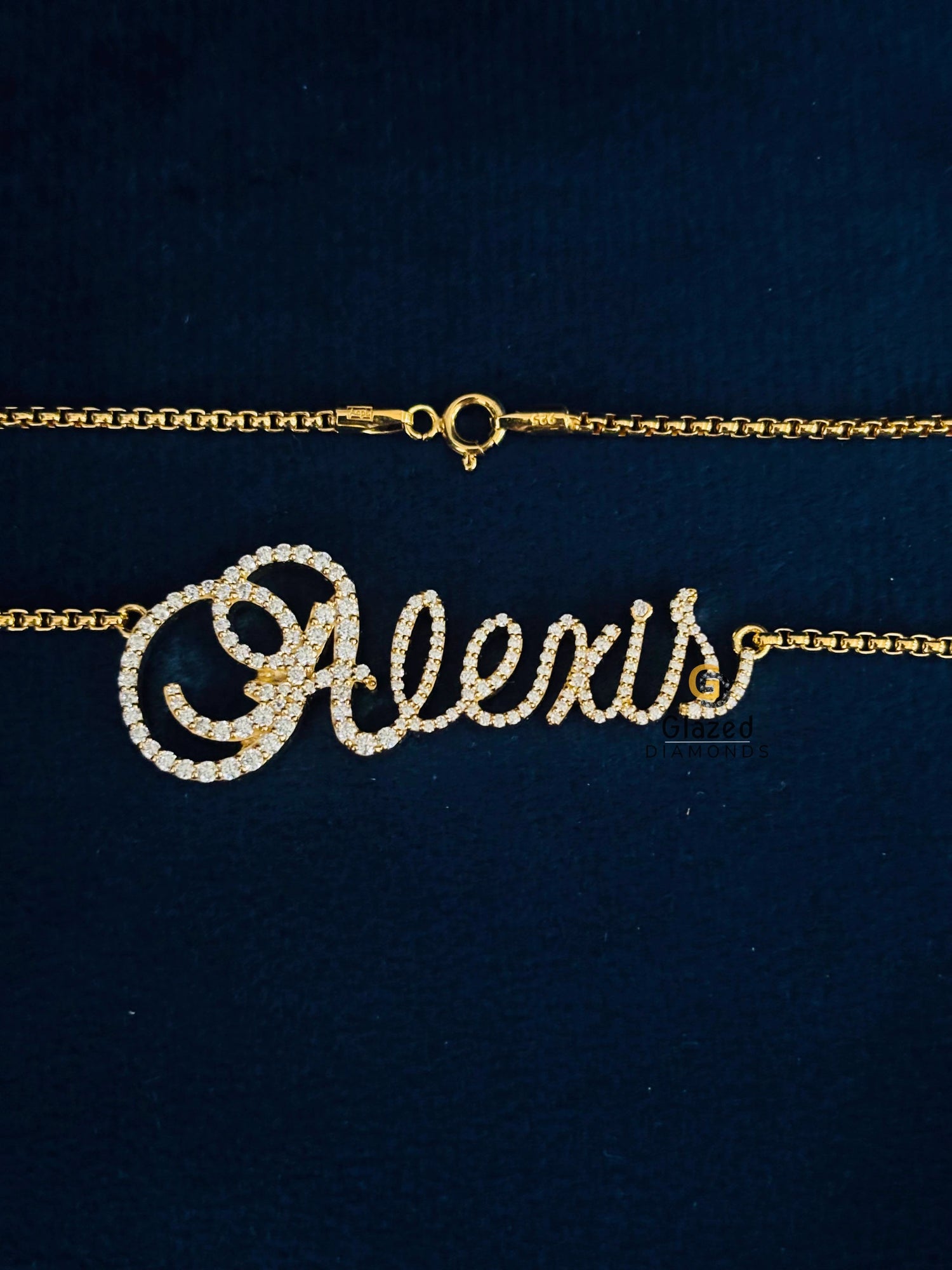 Round Moissanite Name Necklace Pendant 