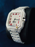 Round Moissanite Roman Dial Bust Down Watch