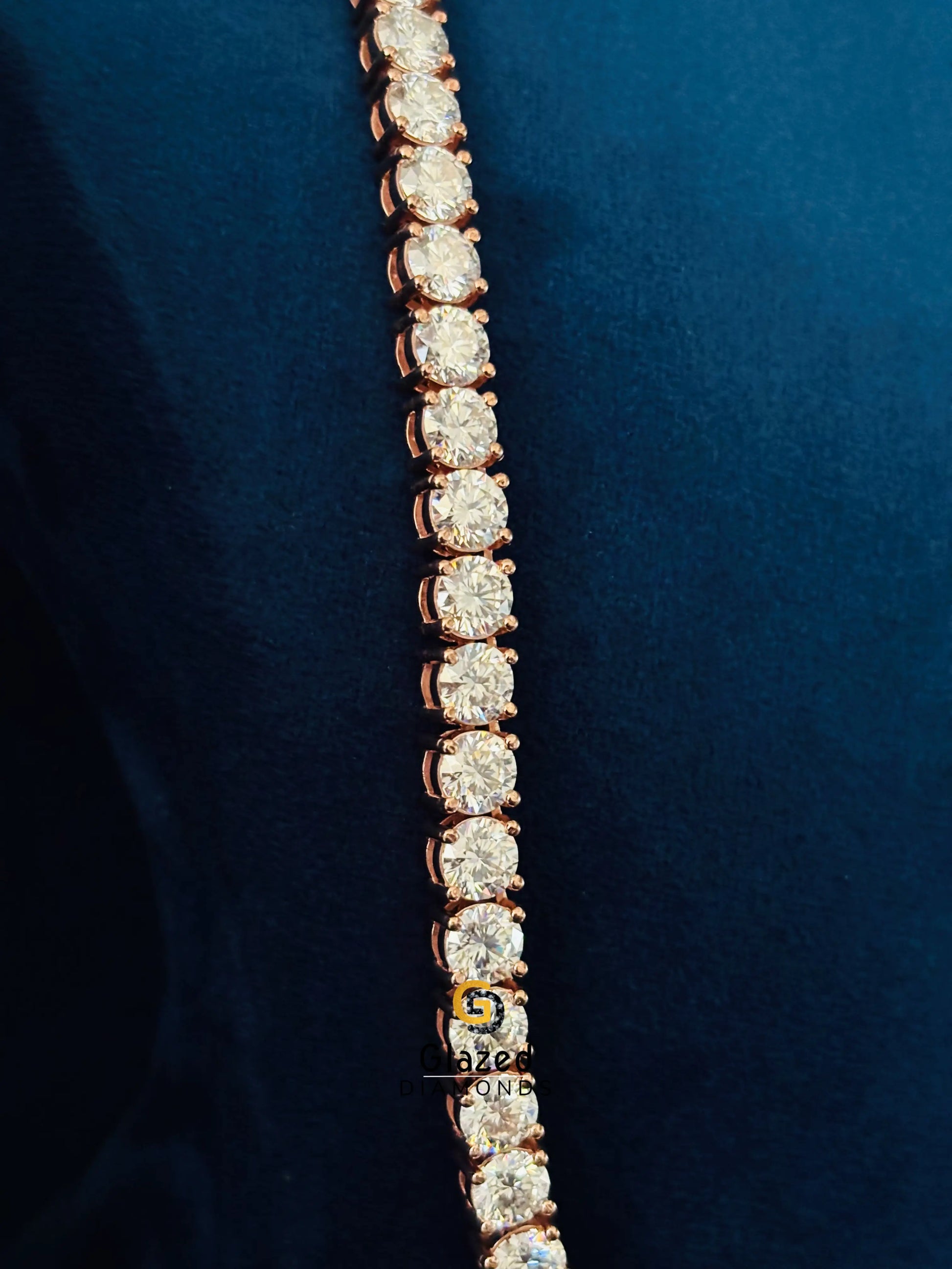 Round Moissanite Tennis Bust Down Chain