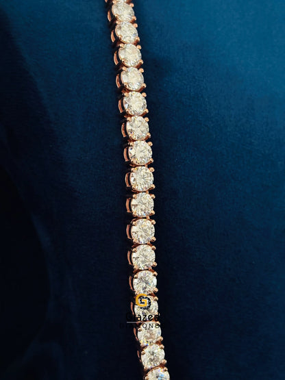 Round Moissanite Tennis Bust Down Chain