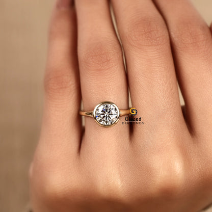 Round Split Shank Lab Grown Diamond Wedding Ring For Her