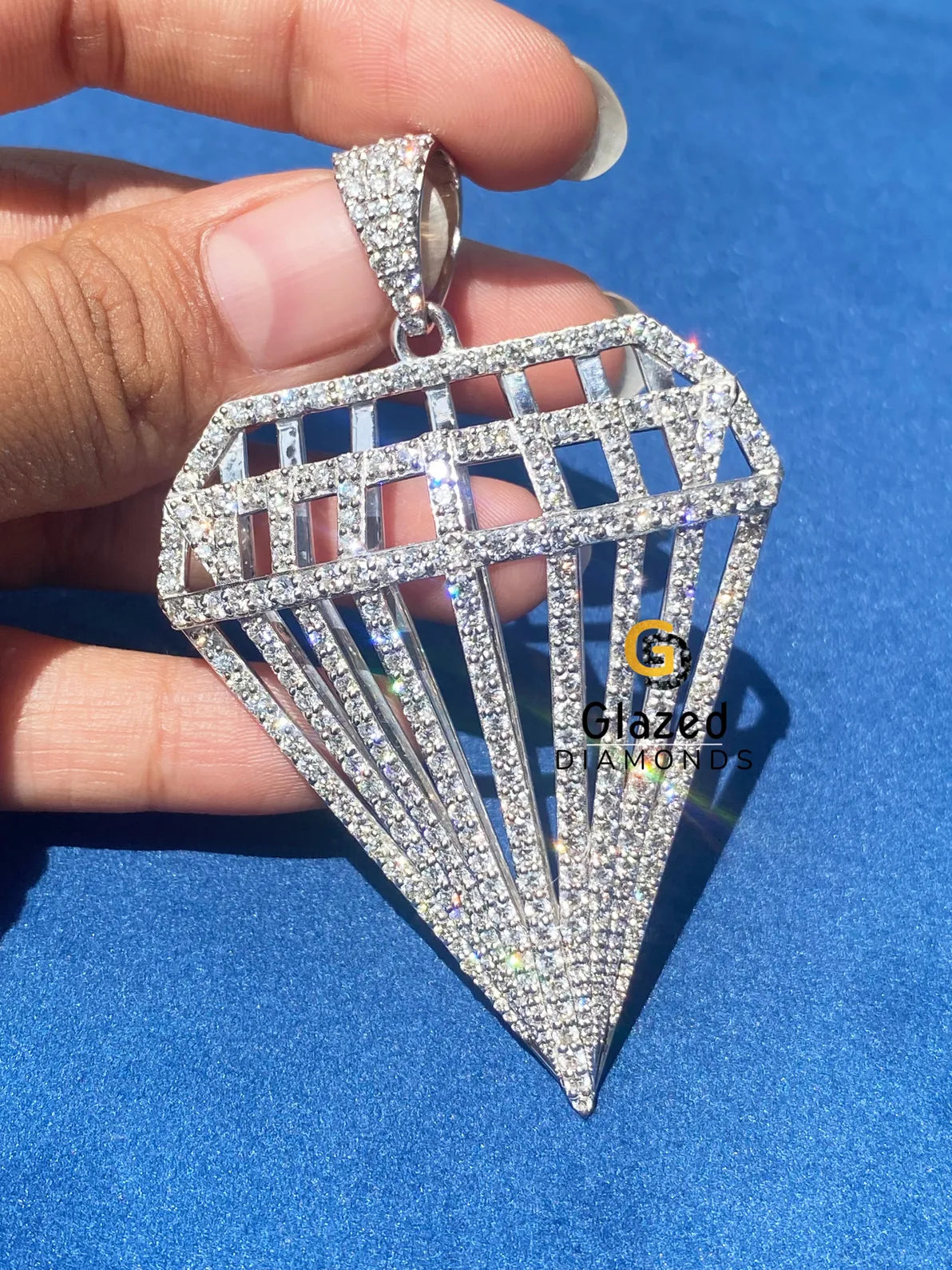 Round VVS Moissanite Diamond Studded Hip Hop Pendant
