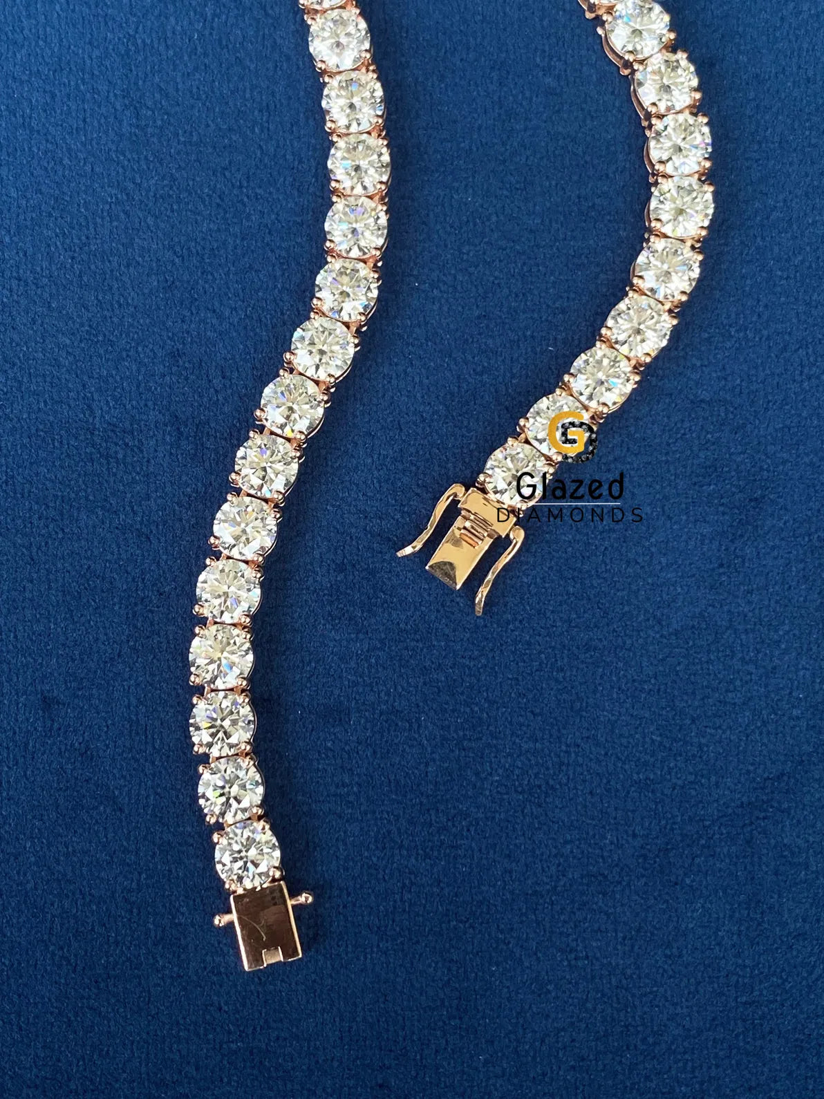 Round VVs Moissanite D Colorless Tennis Link Chain