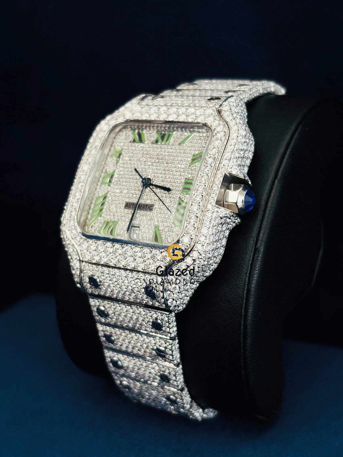 Round VVs Moissanite Diamond Studded Hip Hop Watch